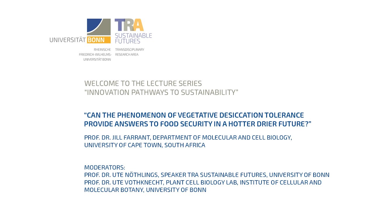 Lecture Series “Innovation Pathways to Sustainability”: Prof. Dr. Jill Farrant