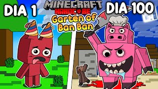 👹Sobreviví 100 DÍAS siendo GARTEN OF BANBAN en Minecraft HARDCORE!