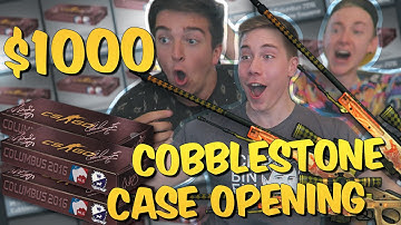 $1000 CS GO COBBLESTONE CASE OPENING with Sparkles & Mojo