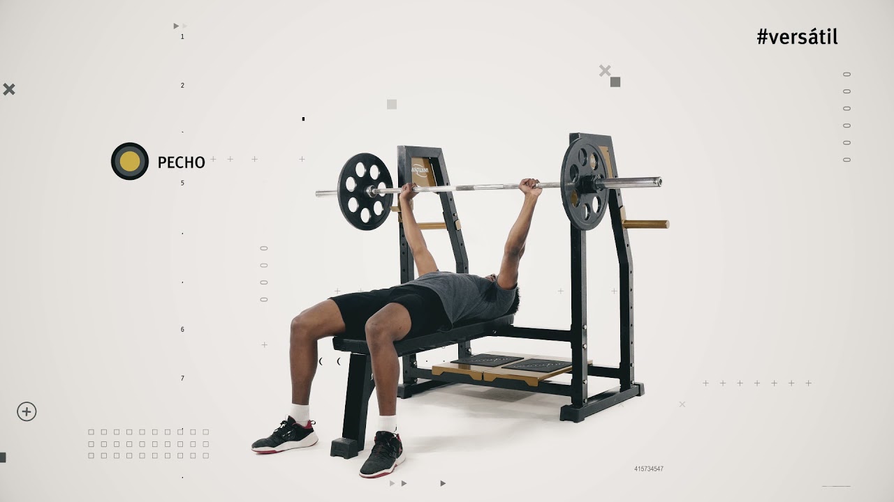 Banco Plano Olímpico con Soporte - Línea Premium - Technical Fitness -  Equipamientos y Accesorios para Fitness