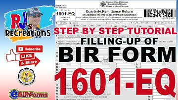 BIR Form 1601-EQ: Step by Step Tutorial in Filling-up