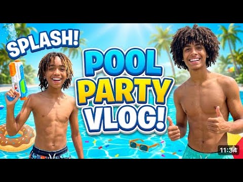 Ky Said NOPE 😭 But Josiah Jumped OFF The Roof Into The Pool 💀🏊‍♂️ #poolparty