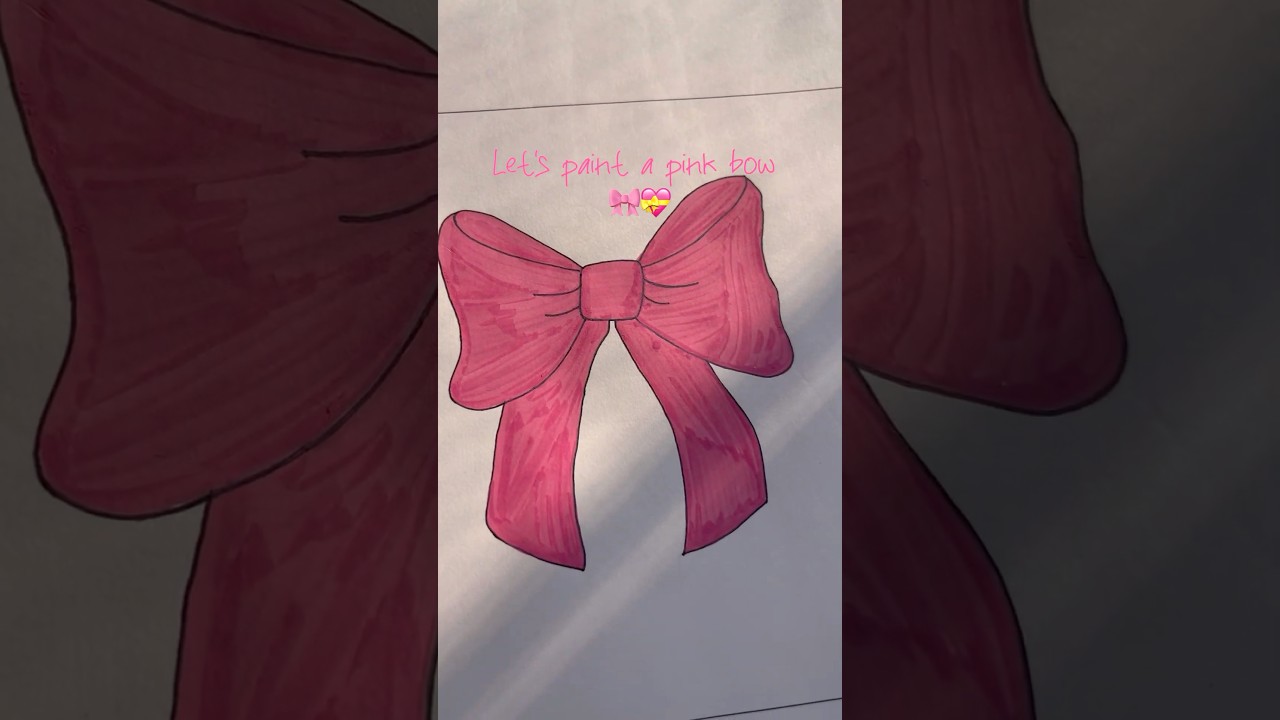 Милый розовый бантик на раскраске 🎀 