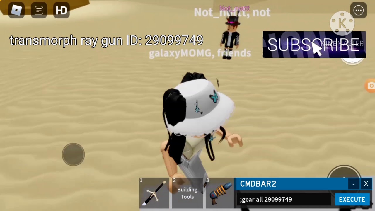 Transmorph Ray Gun Roblox Gear Id Code Shout Out To Not Nottt For Testing It Youtube - all gun gears on roblox