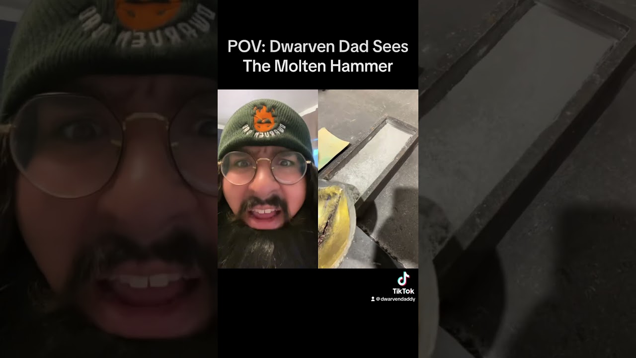 Гном-отец видит расплавленный молот