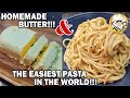 ONE-INGREDIENT HOMEMADE BUTTER &amp; BUTTERED PASTA!!!