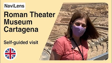 Self-guided visit around the Roman Theater of Cartagena Museum by a visually impaired woman.