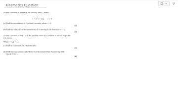 A-level Mechanics Edexcel 2021 Q5 - Kinematics and Variable Acceleration