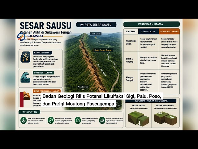 Badan Geologi Waspadai Potensi Likuifaksi Sigi, Palu, Poso, dan Parigi Moutong Pascagempa M6,7