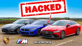 【チューンニングカードラッグレース！】BMW M8 vs メルセデス AMG GT 4ドア vs ポルシェ パナメーラ ターボ