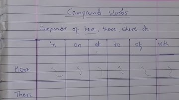 Compound Words / English Shorthand/Pitman Shorthand