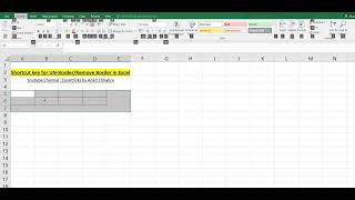 Shortcut key for UN-Border/Remove Border in Excel #Shorts #Short