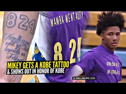 Mikey Williams Gets A Kobe Tattoo Then Puts On A Show While