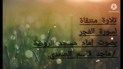 سورة الفجر  بصوت ماجد قاسم الصمدي
