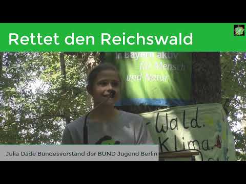 Rettet den Reichswald.. die Rede von Julia Dade  BUND Jugend 17 07 2022 BN Kundgebung