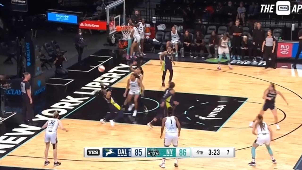 Ball Goes Off Defender's Face, Ends Up In a 3 Pointer. 