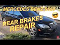 MERCEDES BENZ S550 REAR BRAKES REPLACEMENT - Installing new Brake Pads, Rotors & Wear Sensor.