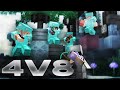 Super SWEATY 4v8 Hive Bedwars Game!