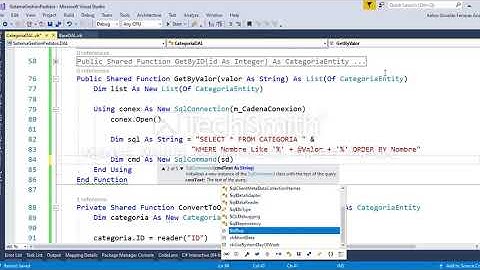 Aplicación N Capas con VB Net. Parte 12 Creación clase CategoriaDAL Métodos CRUD 4