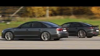 [4k] 605 HP Audi S8 Plus vs 550 HP Porsche Panamera Turbo TRIPLE RACES