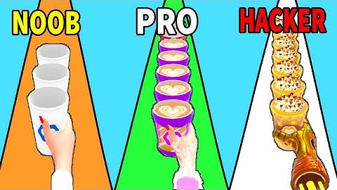 NOOB vs PRO vs HACKER in Coffee Stack game Gameplay All Levels‏‏
