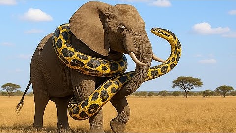 Epic Rescue: Elephant Saved from Giant Python’s Deadly Grip!
