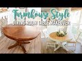 Farmhouse Style Dining Room Table Makeover