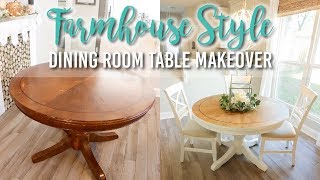 Farmhouse Style Dining Room Table Makeover