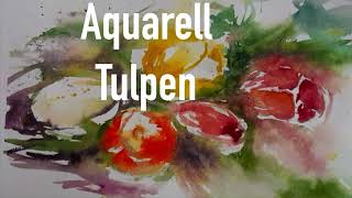 Easy Aquarell Tulpen - watercolor tulpis