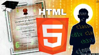 &quot;Earn Your HTML Certification&quot;     #HTML #Certification #CodingJourney #WebDevelopment