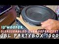 JBL Partybox 1000  Disassembled Subwoofer Test