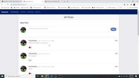 CS50’s Web Programming with Python and JavaScript - Project 4 - Network