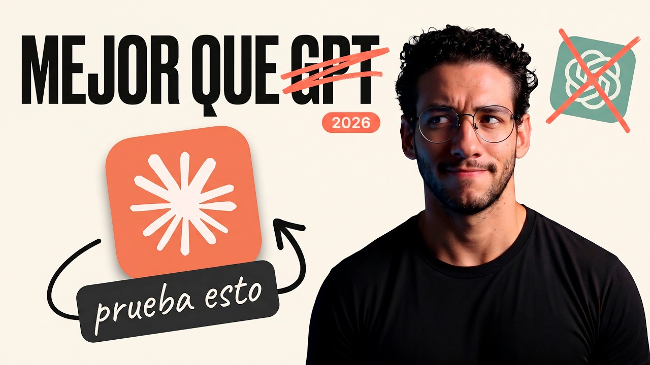 Miniatura de YouTube: Claude de 0 a Experto: La Guía Completa 2026 (mejor que ChatGPT)