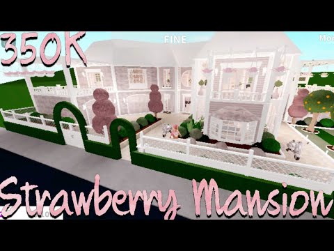 Bloxburg Pink Blush 🍓Strawberry🍓 Roleplay Mansion 350K - YouTube