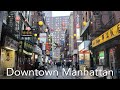 Downtown manhattan rainy afternoon walk  new york city  asmr  4k  2023