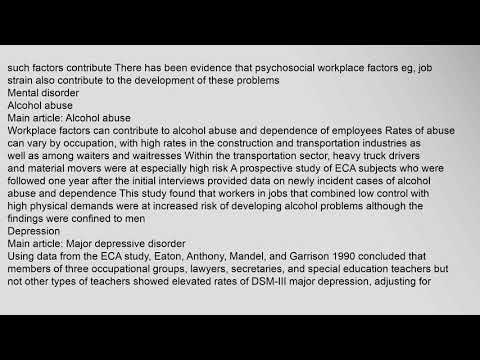 Occupational health psychology