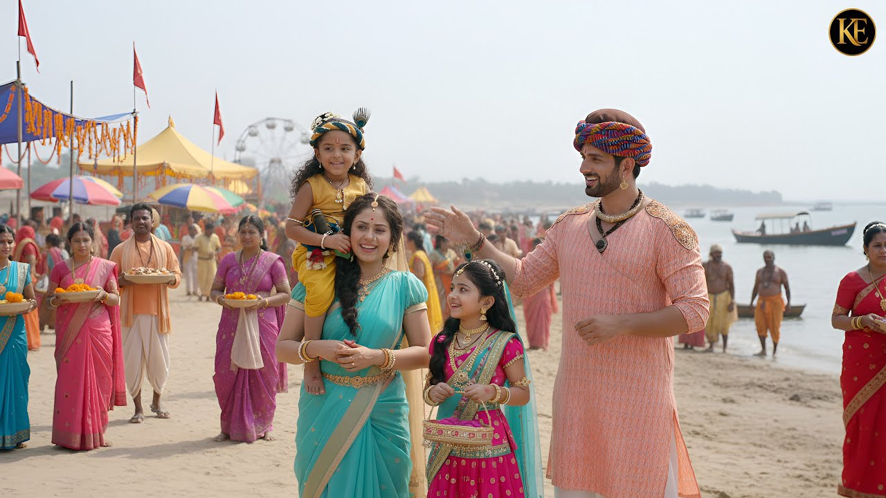 मैया यशोदा ने कान्हा और राधा को कांधे पर बिठाकर घुमाया मेला || YMKN || Shree Krishan leela ||