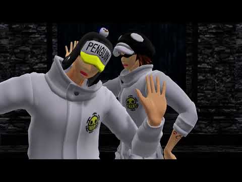 【MMDワンピ】ペンギンとシャチに「ゴ.ー.ゴ.ー.幽.霊.船」踊って貰った