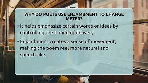 Why Do Poets Use Enjambment To Change Meter? - The Prose Path