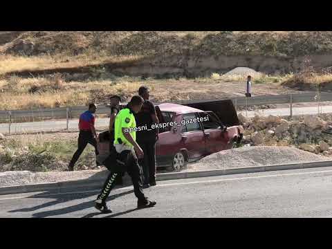 Besni’de Otomobil Şarampole Girdi: 1 Yaralı