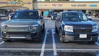 Ford Maverick Hybrid vs the even more rare Rivian R1S.