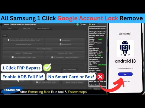 All Samsung 1 Click FRP Unlock Tool 2023 google Bypass, enable ADB fail Fix, latest security update!