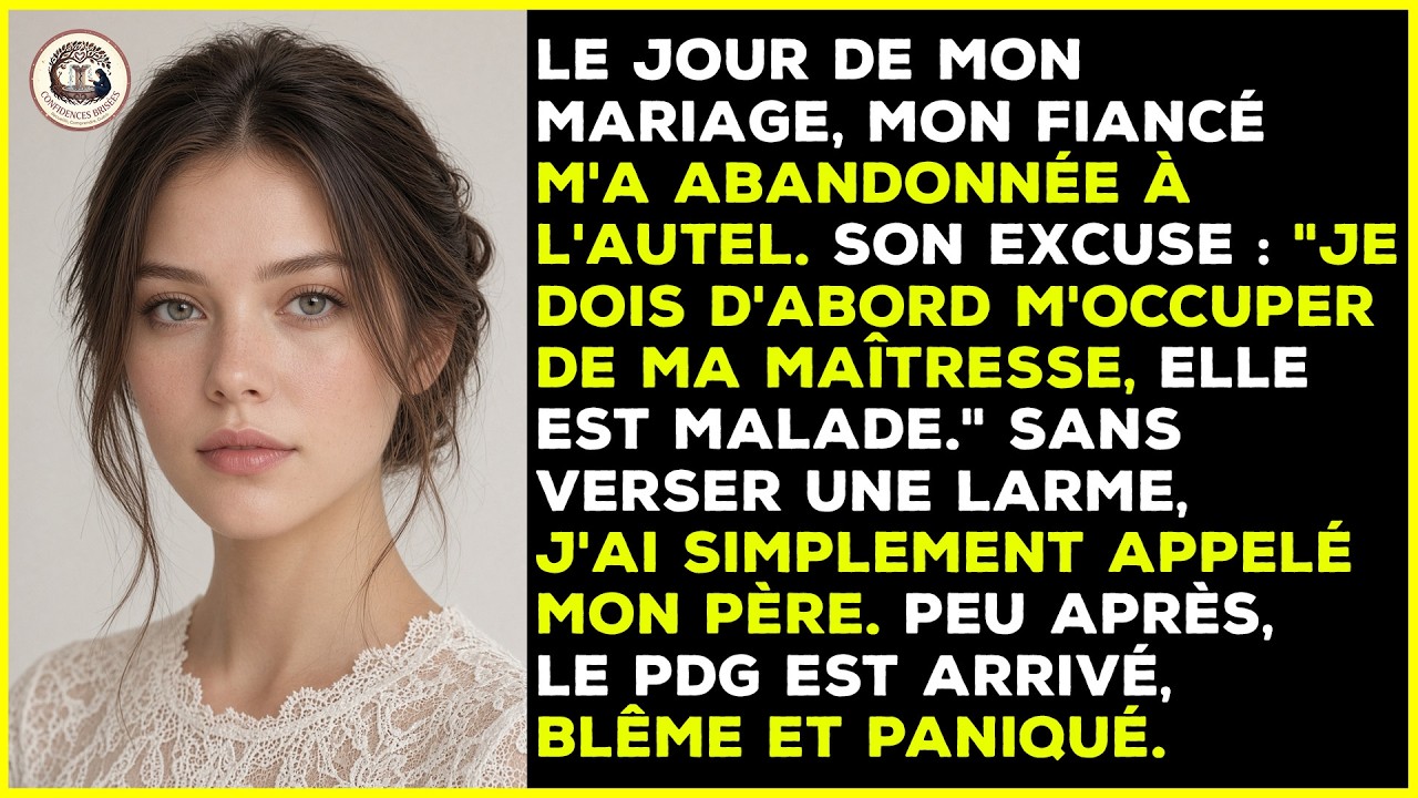 Le jour de mon mariage, quelques minutes avant d’entrer dans la chapelle, mon fiancé m’a appelée pour me dire qu’il ne viendrait pas parce que sa maîtresse était malade. Il avait laissé les cent...