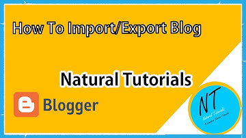 How To Import And Export Your Blog