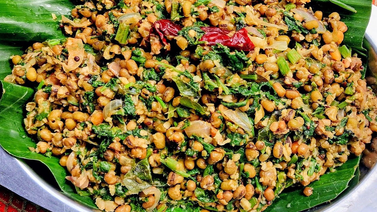 Palak greengram Sukka/Spinach Sukka 