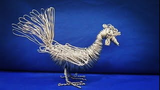 طريقة صنع دجاجة بالسلك المعدني How to make a chicken with metal wire