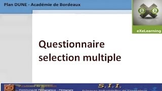eXeLearning : Questionnaire selection multiple