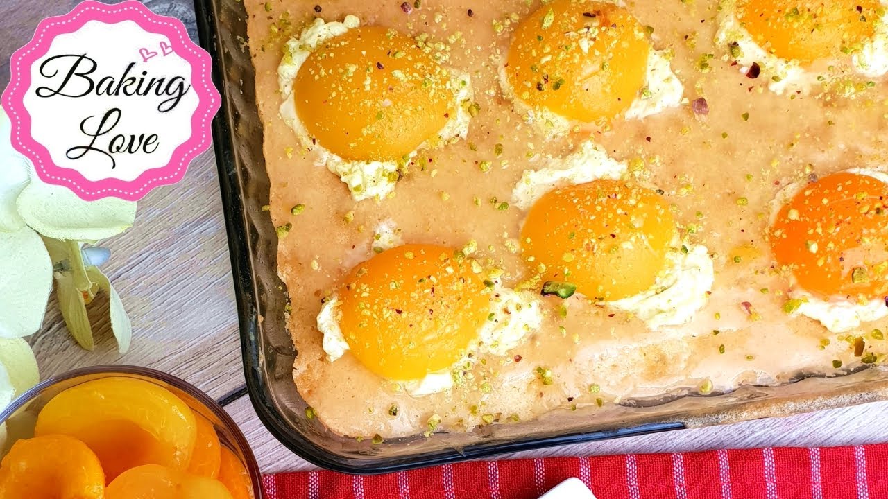 Köstlicher Spiegeleikuchen mit Vanillepudding und Aprikosen I Sehr ...