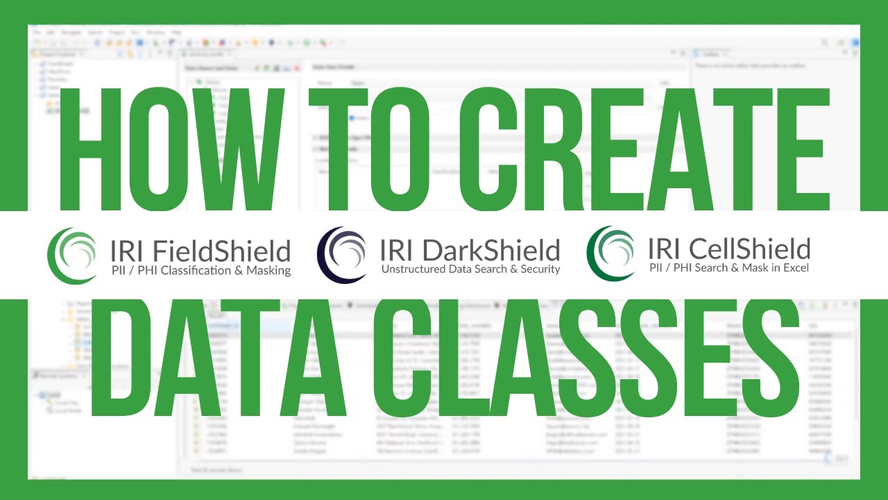 How To Configure Data Classes in IRI Data Masking Tools - YouTube