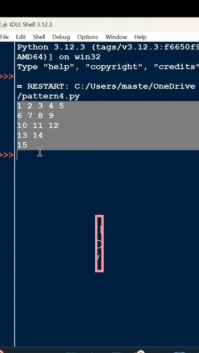 4/25 Python Pattern ( Number Increasing reverse Pyramid ) #pyramid # ...